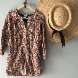 Petit Bateau Floral Shirt Dress with Pockets